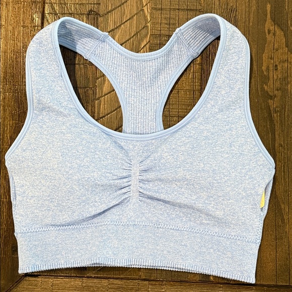 New Balance Set of 2 Sports Bras Racerback Ribbed White and Blue NWOT S - Picture 12 of 16